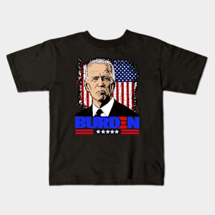 Joe "Burden" Funny Political President Biden Cartoon Kids T-Shirt